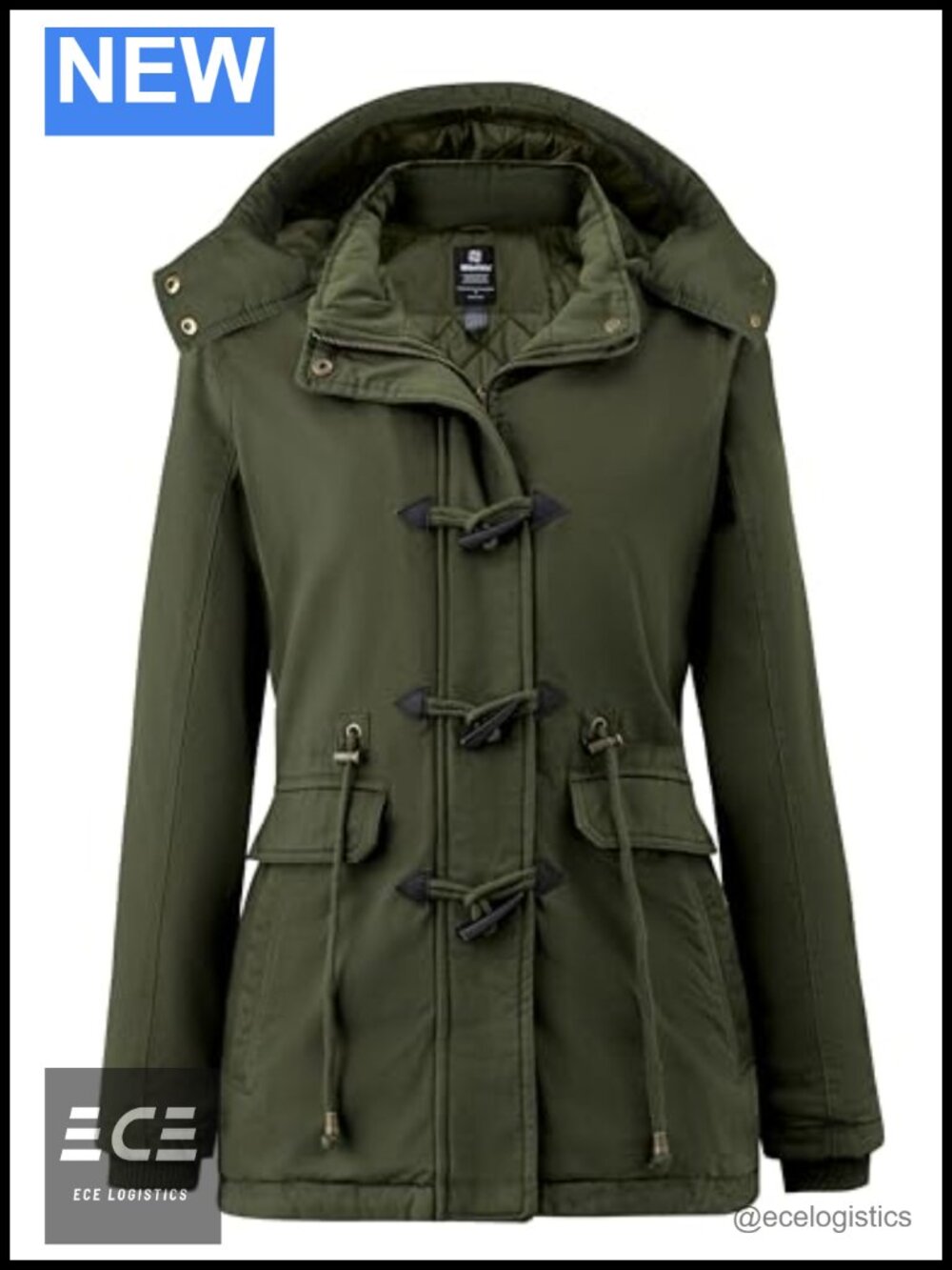 Twill Cotton Quilted Parka Winter Coat Windproof Anorak